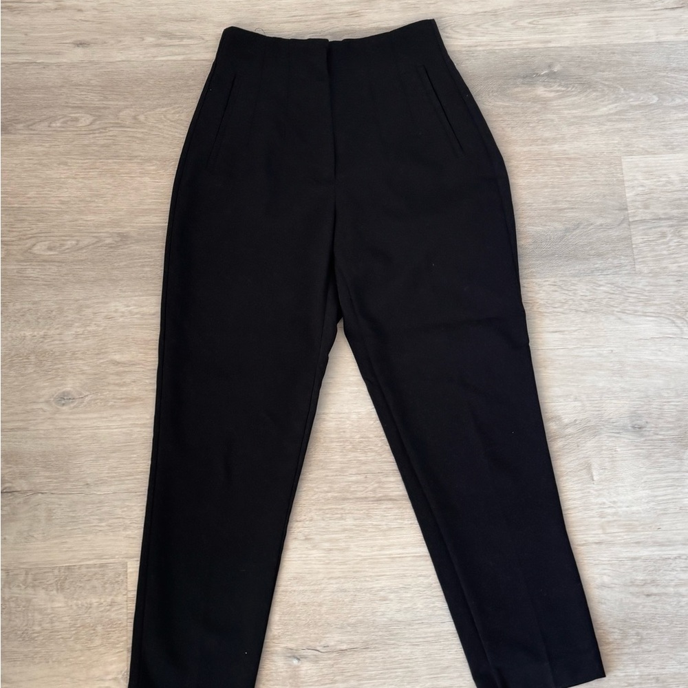 Zara Classic High-Waist Black Tailored Pants